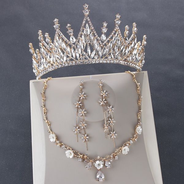 

bridal dress headdress super fairy 2020 new accessories wedding necklace three sets forest crown, Silver