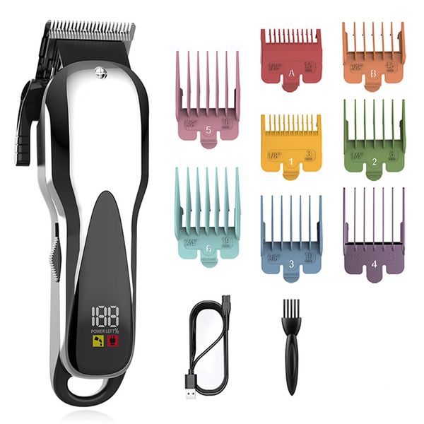 

led display hair cutting machine professional hair trimmer electric hair clipper cord cordless dual use barber razor hairdresser