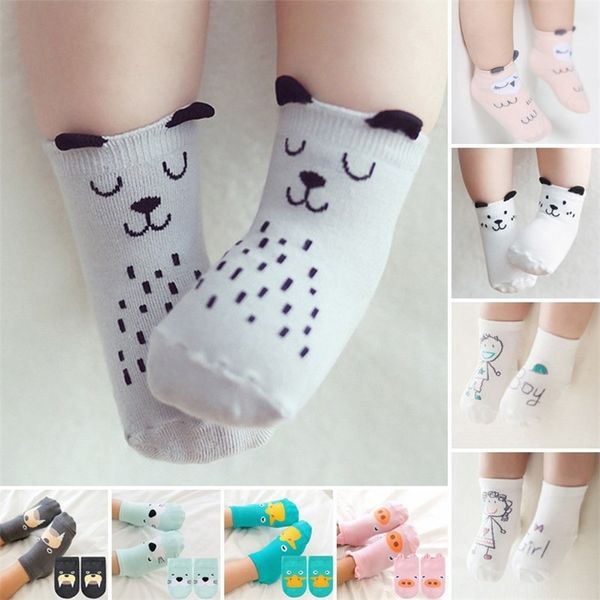 

newborn baby kid toddlers cute animal cartoon cotton booties anklet socks y201009, Pink;yellow