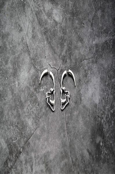 

onlysda новый steampunk серебряный цвет череп череп серьги старинные ретро полые скелет пирсинг ухо готической панк ювелирные изделия es111, Bronze;silver