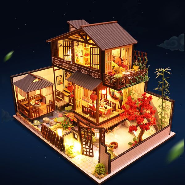 

cutebee diy dollhouse miniature with furniture wooden miniaturas doll house puzzle toys for children christmas gifts p2 y200704