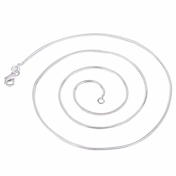 

wholesale 925 silver filled jewelry 1mm classic snake necklace chain bulk price 16 - 24