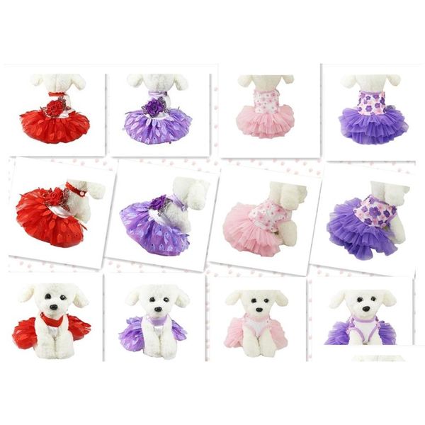 

multi patterns colourful summer pet fashion sweet cute princess peacock leaf pet dog lace tutu dress summer wholesale 1lkz7