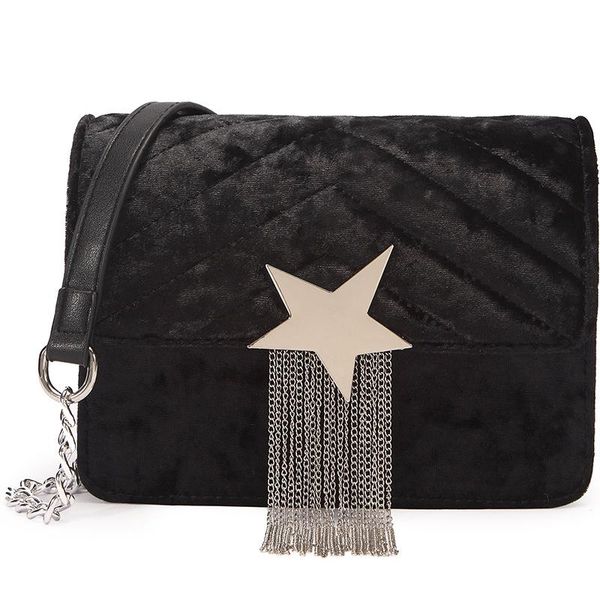 

new women's tassel bag korean velvet shoulder strap sling bag