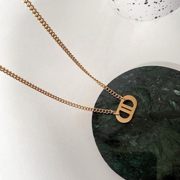 

hiyong cuban choker necklace dd letter pendant neckalces gold color thick chain necklace chunky chains jewelry, Silver