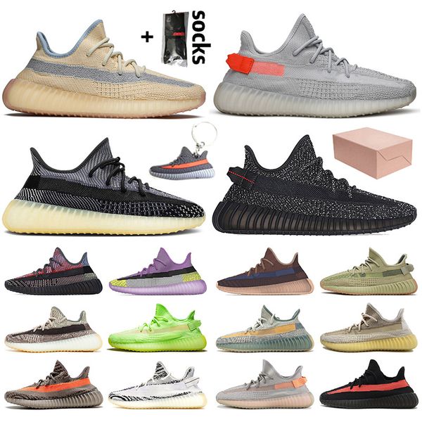 

with box kanye west running shoes big size 13 yecher fade asriel israfil black refective cinder ash mens women trainers sneakers