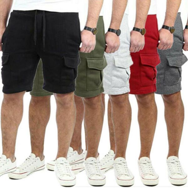 

2020 new mens elasticated waist cargo combat plain shorts work bottom half pant, White;black