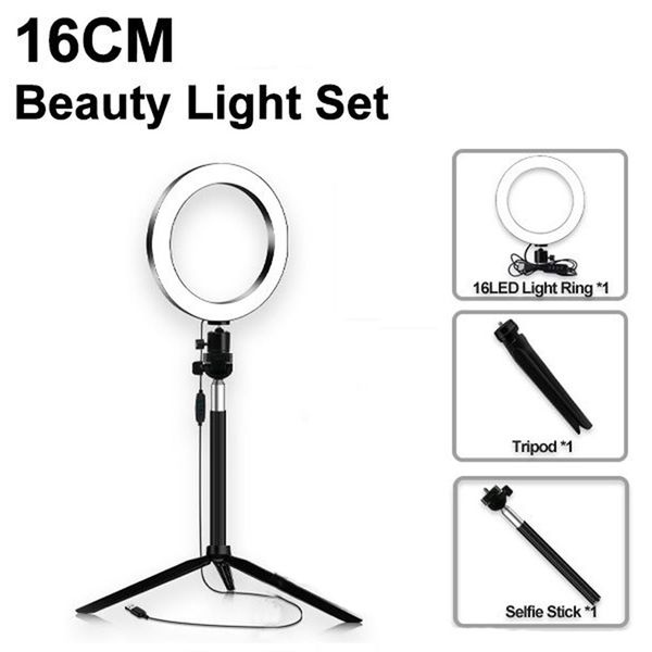 

dimmable led ring light lamp tripod stand camera p studio selfie phone video white warm beauty light