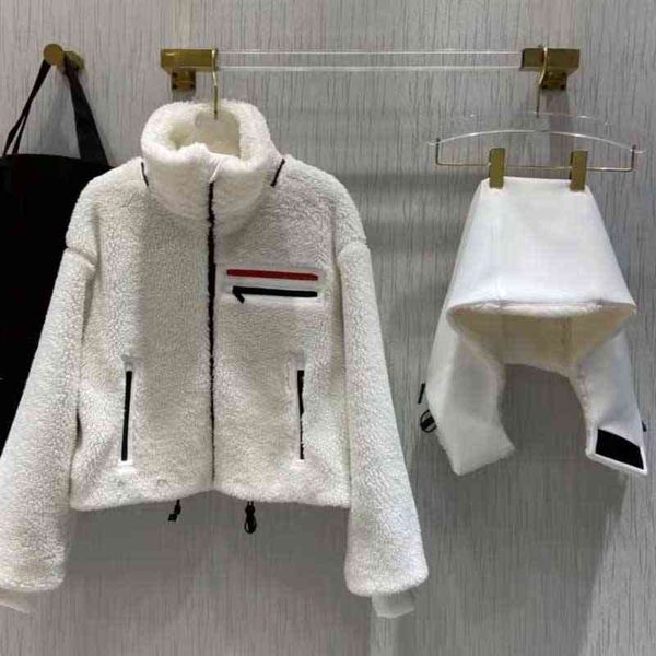 

jacket sherpa women's coats classic letter hooded fleece jackets streetwear warm short casual zipper hoodie women fashion designer s, Black;brown