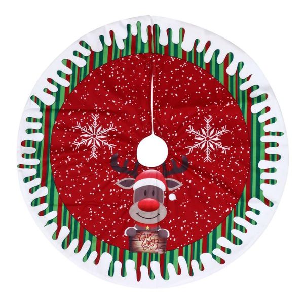 

1pc delicate christmas tree deer skirt cloth carpet xmas tree bottom cover