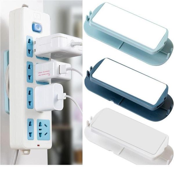 

self-adhesive socket fixer wall-mounted sticker punch-plug strip fixed hooks home storage cable wire organizer sock wmtlyy