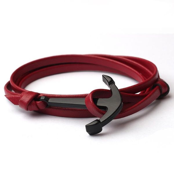

eif dock balck alloy anchor multilayer leathers bracelets & bangles fashion retro bracelet for men women fashion friends qyltqm