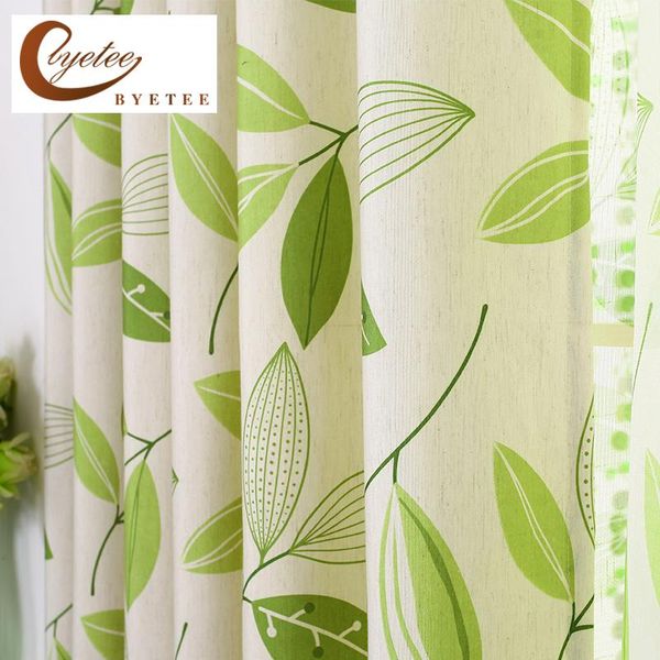 

curtain & drapes [byetee] cotton linen modern livingroom bedroom window green blackout curtains for living room tulle