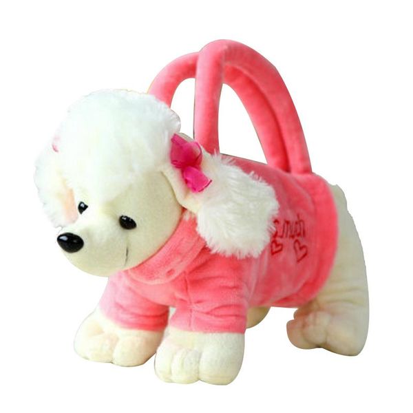 

fashion 3d dog design bags kid's handbag lovely plush puppy shape children's bag 25*10cm