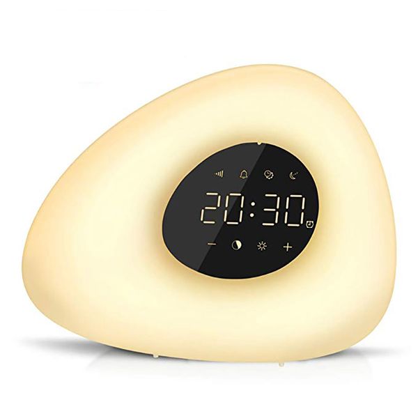 Sveglia Wake up Light Sunrise Sunset Simulation con 10 suoni della natura 7 colori Light Touch Control Lampada da notte dimmerabile RGB LJ200827