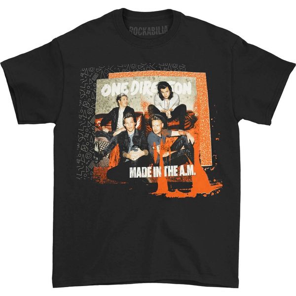 

one direction men's made in the a.m. t-shirt black sport hooded sweatshirt hoodie