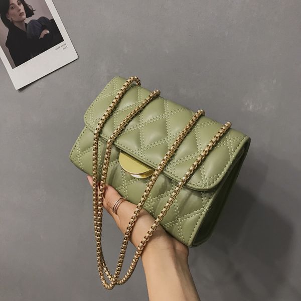 

2020 fashion square crossbody bags for women vintage small metal button pu leather lozenge shoulder bags female messenger bags c1019