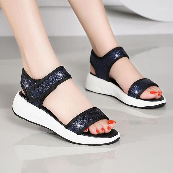 

sandals women 2020 solid versatile sandals summer breathable fashion casual shoes platform shoes travel zapatos de mujer 3.251, Black