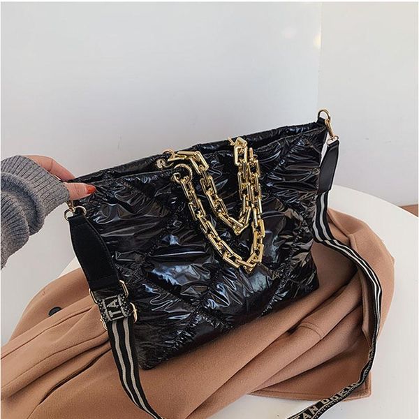 

large capacity shoulder bag for women 2021 fashion brand space pad cotton feather down crossbody bags female shopping handbag