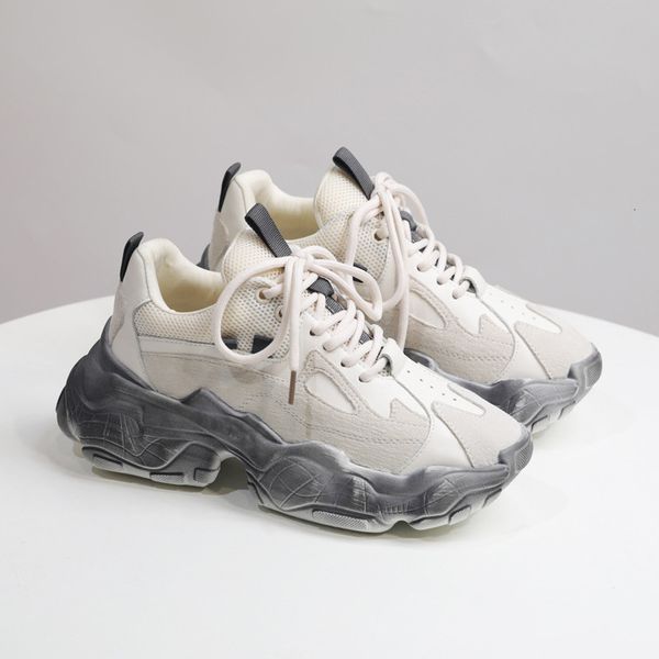 

2021 new fashion chunky fashionable above-white dirty lace women's trainers shoes shoe-making ladies 6o8h, Black;white
