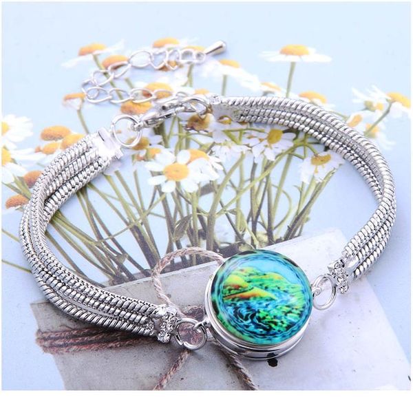 

new snap button jewelry bracelet adjustable metal snap bracelet bangle fit 18mm 20mm snap buttons jewelry charm b bbyosv, Golden;silver