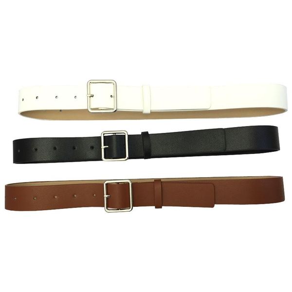 

черный кожаный ремень женский простой прямоугольник повседневный серебряный штырь пряжки студентами украсить универсальные широкие ремни для, Black;brown