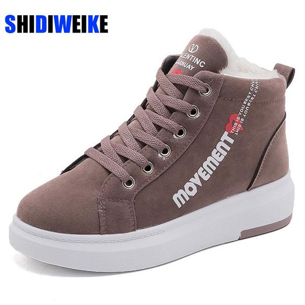 

winter ankle boots women warm thick plush suede snow boots female sneakers fur shoes women botines mujer 2020 ac361, Black