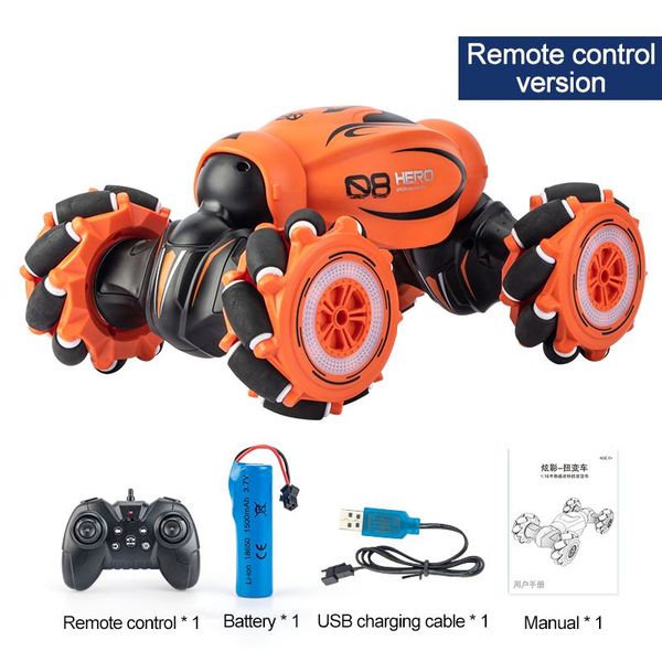 

d876 1:16 4wd rc car radio gesture induction music light twist high speed stunt remote control off road drift vehicle car model