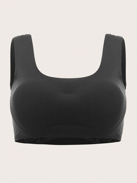 

plus plain no show bralette d4uh#, Black;white
