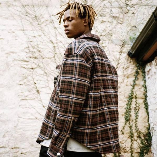 

represent jacket heavy-weight brown checkered men women represent jacket casual fashion cotton shirt, Black;brown