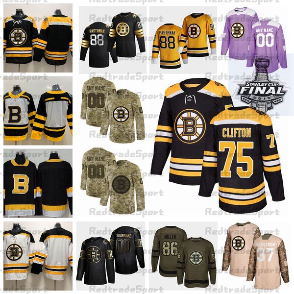 

2021 reverse retro customize #75 connor clifton boston bruins hockey jersey golden edition camo veterans day fights cancer purple shirt, Black;red