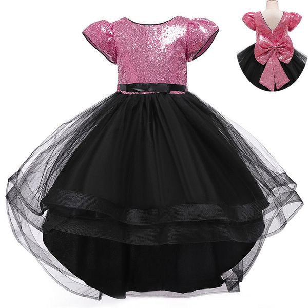 

kids dresses for girls flower embroidery training tutu kids clothing elegent girls dresses for children princess party custumes t200709, Red;yellow