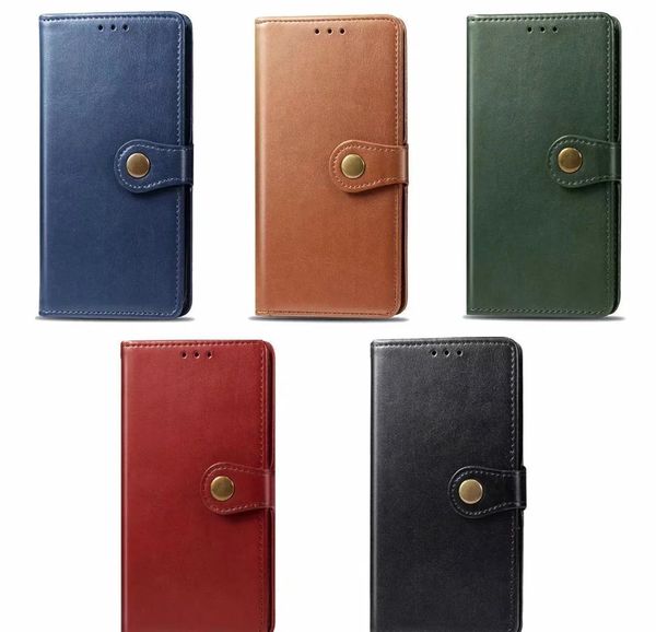 

wallet leather phone case for samsung galaxy a10 a20 a30 a50 a70 solid color round buckle leather case for galaxy bbyjap bdepack2001
