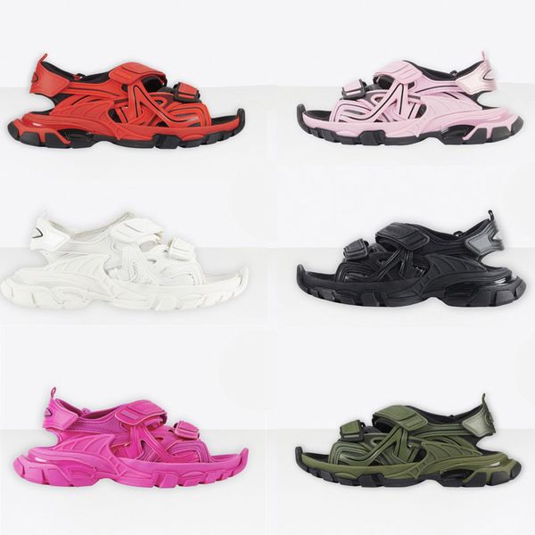 

2021 classics designer track sandals fashion casual shoes slippers slide green blue shoe mens womens man women thick bottom beach with box, Black