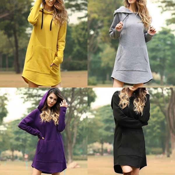 

свободный цвет одежды 3aov8 2020 новый размер большой свитер одежда женская с длинным рукавом твердых 8fnfm с капюшоном свитер женщин, Black