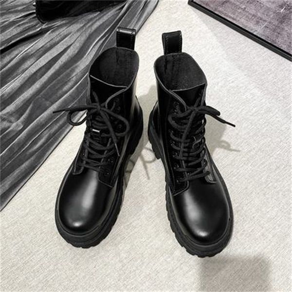 

new punk 2021 boots proof women's leather water from plutonium woman with thick bottom rentals to mujer gkz9, Black
