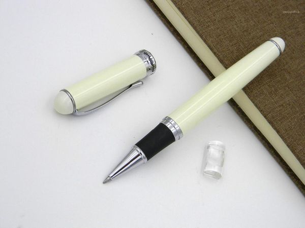 

jinhao 750 pearl white silver clip metal rollerball pen1, Blue;orange