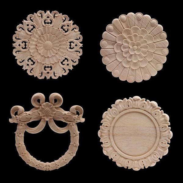 

decorative objects & figurines european retro floral rose wooden furniture decoration accessories cabinet wood decal craft applique onlay