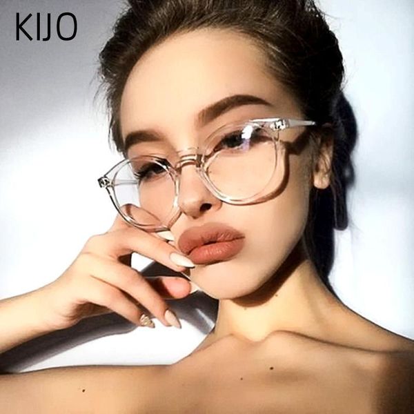 

fashion transparent round glasses transparent frame female glasses myopia men optical frame1, White;black
