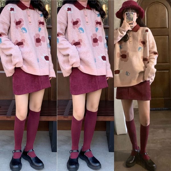 

agaed autumn 2020 sweater skirtnew western style age-reducing sweater skirt loose suit skirt two-piece suit for atbad women, Gray