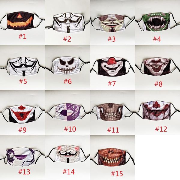 

молоко шелковых тканей halloween маска клоун маска череп печать пыл дышащего с межслойным регулируются 1шт