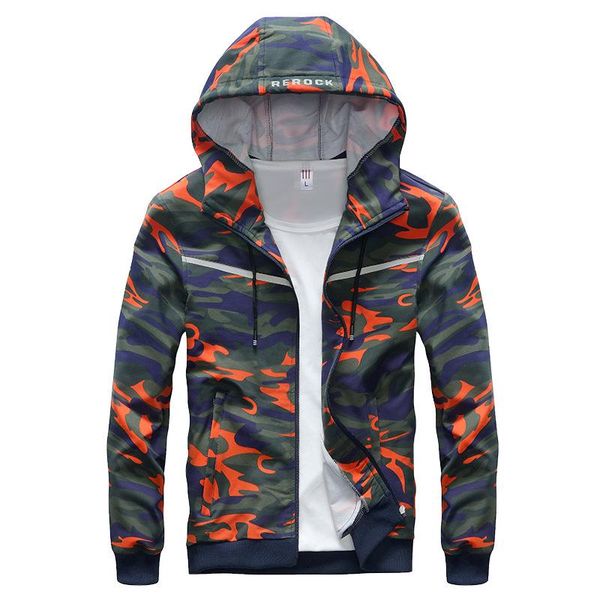 

new spring men cardigan cap print camouflage clothes tide extra large coat casual hoodie sweatshirt plus size -4xl5xl6xl7xl8xl, Black