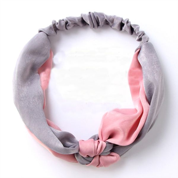 

new fashion simple cross bow patchwork women elegant elastic headband hair holder ornament bandanas hair accessories hairbands, Black;brown