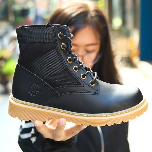 

spring autumn new fashion wild women's boots 2020 net red roman style high canvas shoes comfortable breathable lacing flat boots, Black