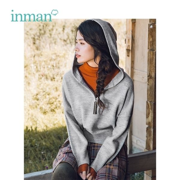 

inman winter new arrival female high collar fit waist elegant women pullover sweater 201017, White;black