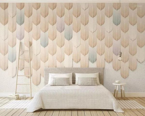 

wallpapers [self-adhesive] 3d colored feather wall 362228 paper mural print decal murals1