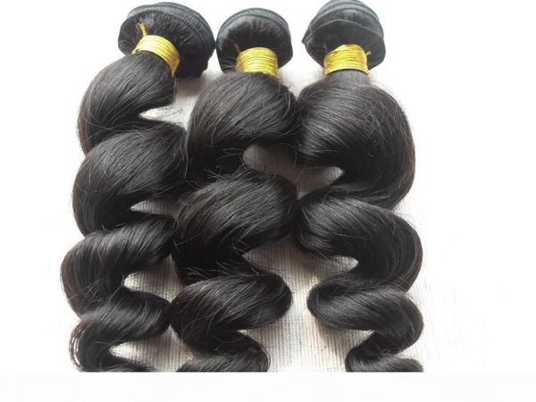 

brazilian human virgin remy loose wave hair weft natural black unprocessed baby soft wavy hair extensions 100g bundle
