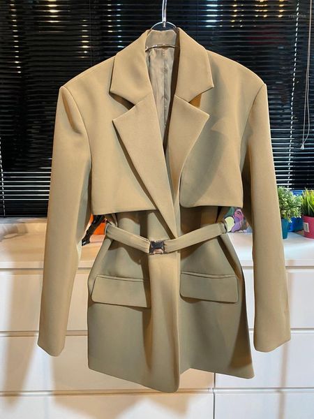 

2020 new ladies fashion long sleeve lapel solid color belt coat 08061, Black;brown