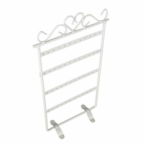 

space saving earrings holder iron art show storage jewelry display stand solid protective 48 hole standing hanging stable, Pink;blue