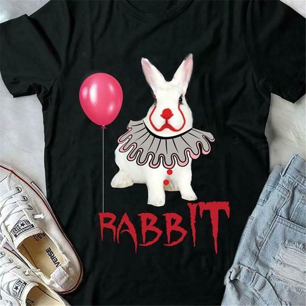 

halloween rabbit we all float down here black streetwear casual hoodie designers t shirts sweatshirt